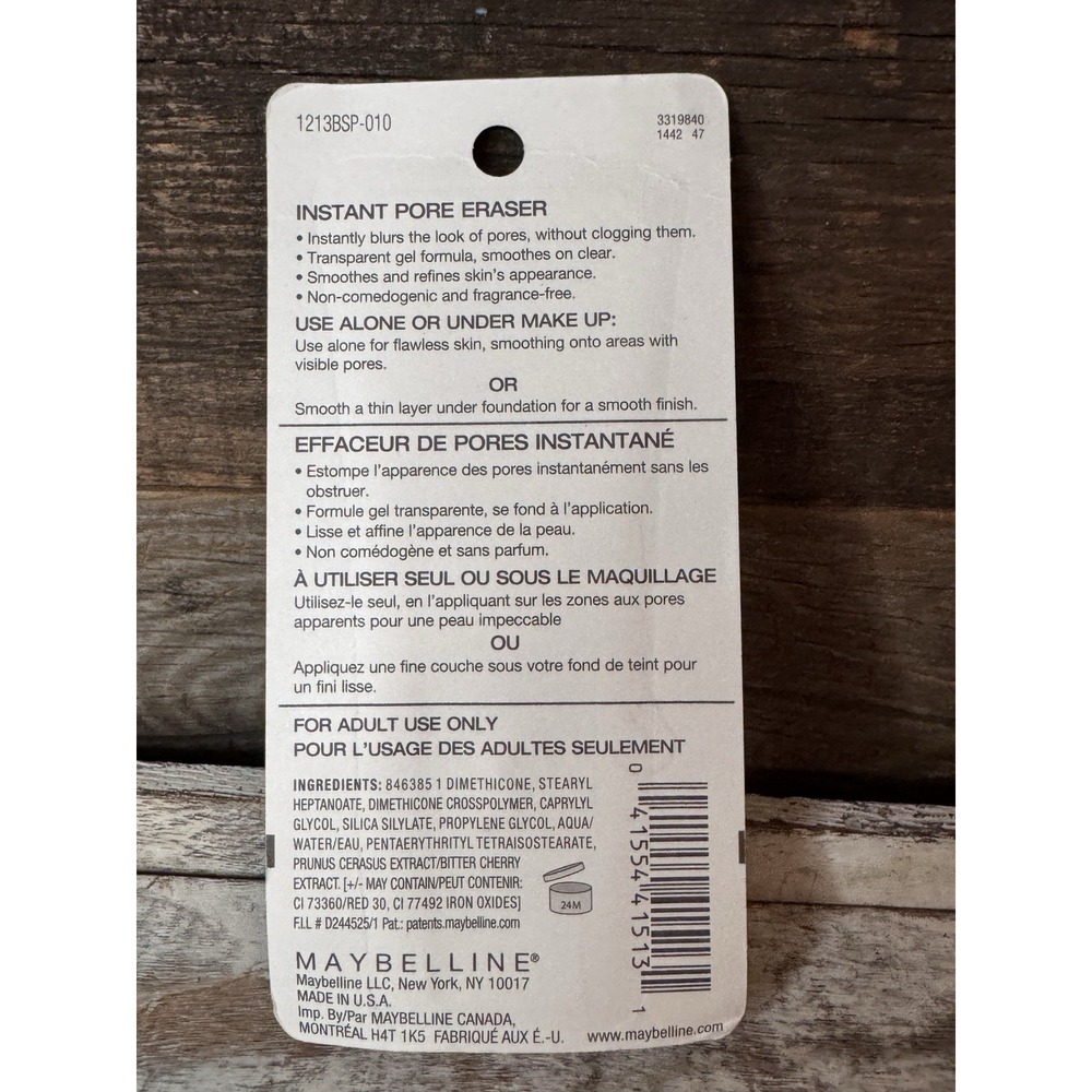 Maybelline Baby Skin Instant Pore Eraser Primer 010 Clear | Discontinued - Picture 2 of 2